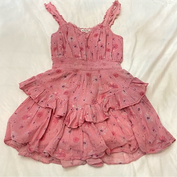 Loveshackfancy Norelli Printed Ruffled Dress pink floral 3532 - Picture 5 of 12